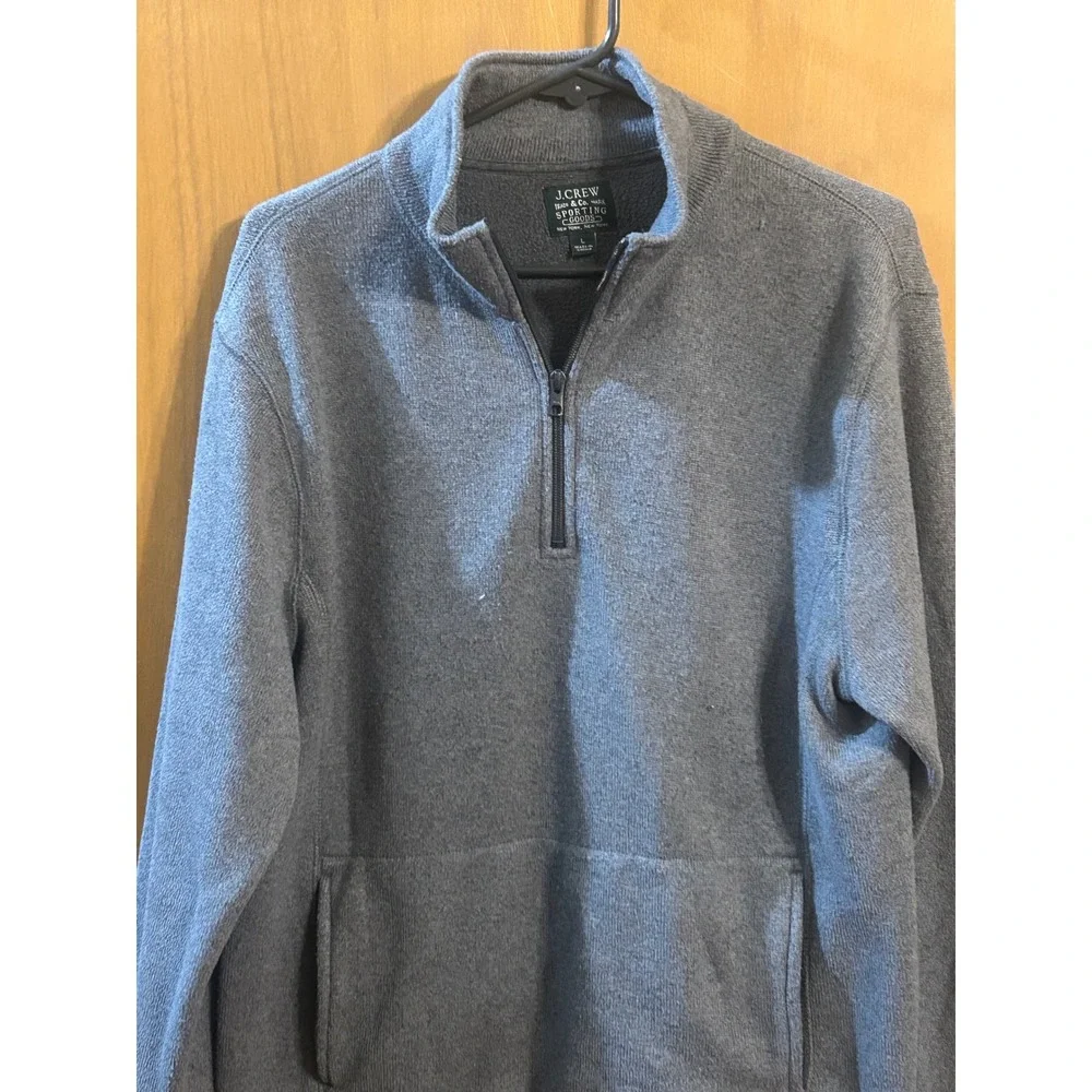 J.Crew Sporting Goods Men's Large Gray Quarter Zip Pullover Sweater